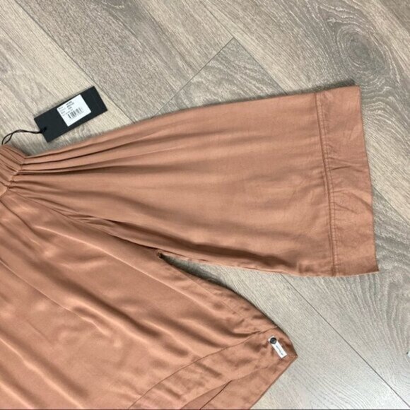 Free People One Teaspoon Boy Bowie Blouse Top Off the Shoulder Wide Flare Sleeve - Picture 7 of 15